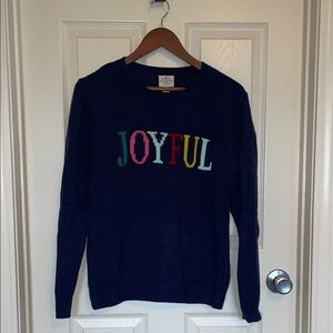 St. John’s Bay “JOYFUL” Navy Holiday Graphic Sweater